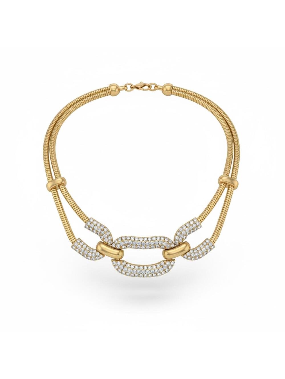 Statement Link Chain Necklace with Pave
